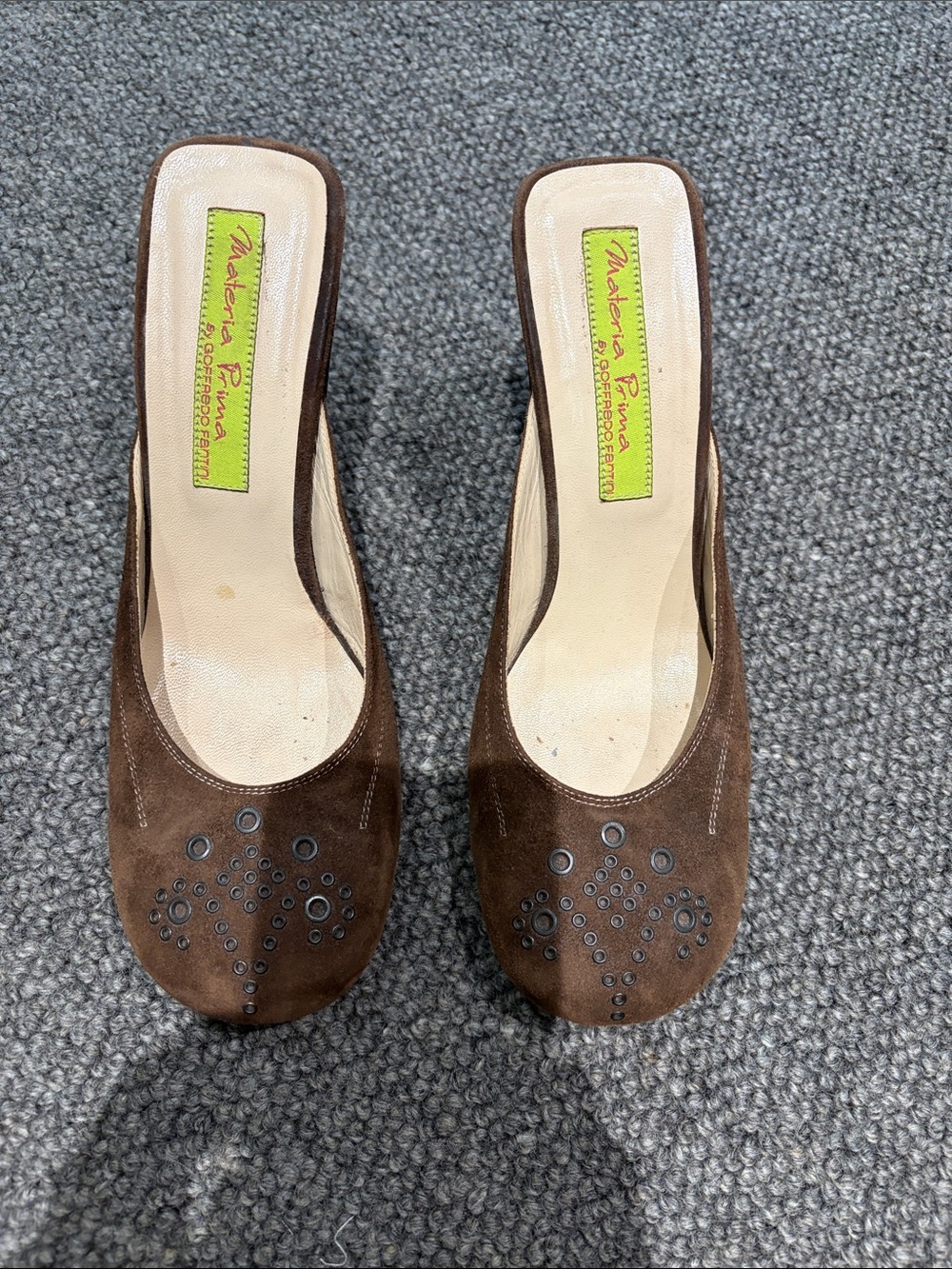 Valeria Primavera Brown Suede Slip-On Women's Mules